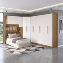 Ver imagem 1 de Quarto Modulado Adapt 12 Portas 7 Gavetas MDP Nogueira-Branco Kappesberg