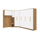 Ver imagem 3 de Quarto Modulado Adapt 12 Portas 7 Gavetas MDP Nogueira-Branco Kappesberg