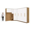 Ver imagem 6 de Quarto Modulado Adapt 12 Portas 7 Gavetas MDP Nogueira-Branco Kappesberg