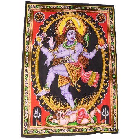 Painel Deus Shiva Natarja Loja da Índia Painel de Algodão Bordado Lord Shiva , Perfeito para Seu Alt