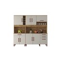 Ver imagem 1 de Cozinha Completa Armário e Balcão Diamante 9 Portas 3 Gavetas Adega Pé Regulável Ipê Off White