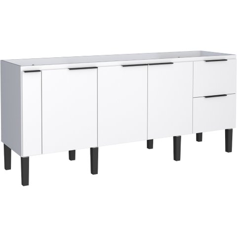 Gabinete de Cozinha Para Pia de 200 em Madeira Cisne 2 Gavetas Branco - Cozimax
