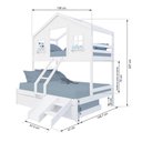 Ver imagem 3 de Treliche Casal/ Solteiro Casinha Dos Sonhos com Escada/ Escorregador Madeira Maciça Branco Housin