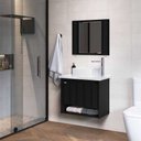 Ver imagem 3 de Gabinte Banheiro Kit Treviso Pia Quinto 63cm Preto - Rorato