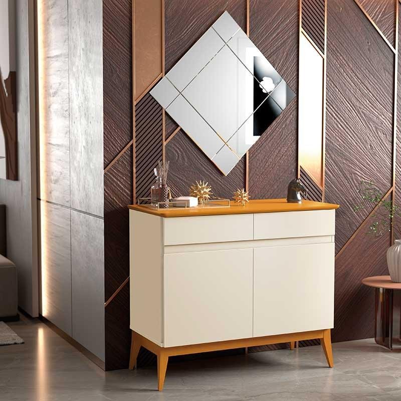 Buffet 95cm Sala Jantar Pequeno 2 Portas Magnum EDN Off White/Cedro - 3