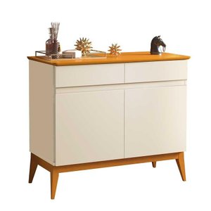 Buffet 2 Portas 2 Gavetas Magnum Cedro Naturale e Off White
