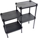 Ver imagem 1 de Estante de Plástico Modular Multiuso 4 Prateleiras 2 Torres Preta Montável 52 Kg Qualyplas 4 PRATELE