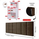 Ver imagem 7 de Kit Quarto 2 Mesinhas Pequena Gaveta Nicho Mudo Retrô Cabeceira Estofada Suspensa Cama Box Casal 1,