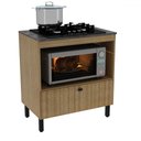 Ver imagem 2 de Balcão de Cozinha para Cooktop 75 Cm 1 Porta Bl3315 Amêndoa -tecno Mobili