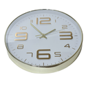 Ver imagem 2 de Relogio De Parede Em Plastico Branco C/dourado 30,5cm X 4cm lyor 2750