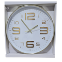 Ver imagem 3 de Relogio De Parede Em Plastico Branco C/dourado 30,5cm X 4cm lyor 2750