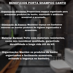 Kit 4 Suporte Prateleira Porta Shampoo Canto Banheiro Vidro Único - 6