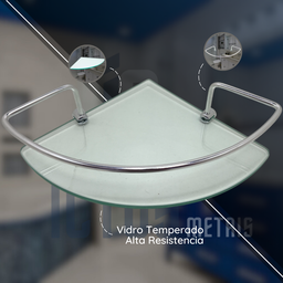 Kit 4 Suporte Prateleira Porta Shampoo Canto Banheiro Vidro Único - 5