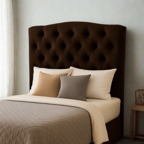 Cabeceira Esmeralda Solteiro 90cm Fácil Instalação Capitonê:marrom