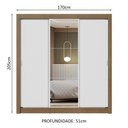 Ver mais imagens de Guarda-roupa Casal 3 Portas de Correr com Espelho Rustic/branco Nobre Madesa Rustic/branco