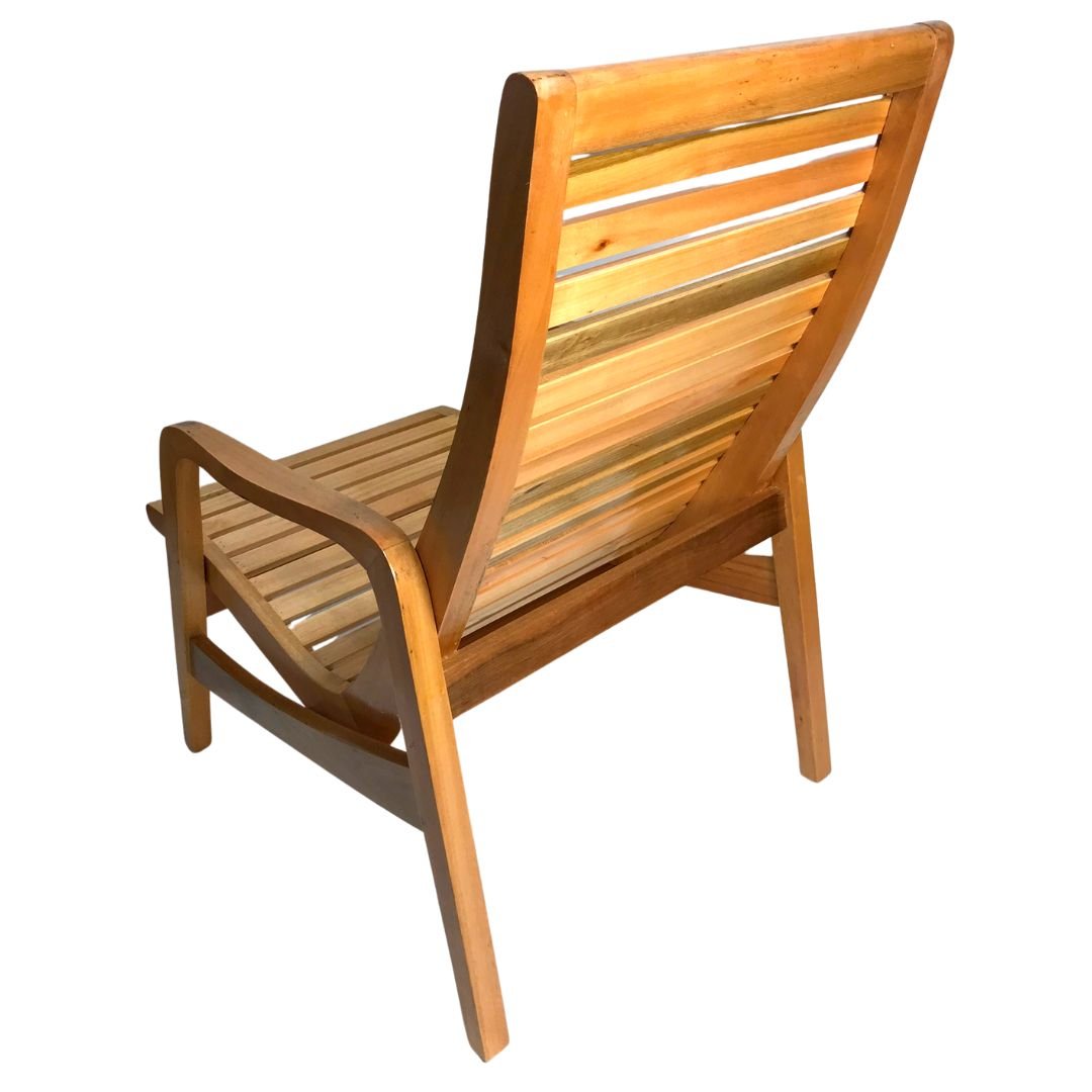 Cadeira de Descanso em Madeira Maciça Cor Bege para Jardim - 6