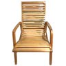 Cadeira de Descanso em Madeira Maciça Cor Bege para Jardim - 3