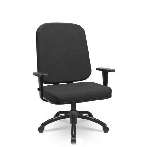Cadeira Plaxmetal Operativa Plus Size até 185kg em Poliéster T11 Preto