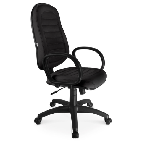 Cadeira Presidente Giratória Tescaro Tes0232pt95ptcopt Couríssimo Preto