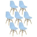 Ver imagem 3 de Kit 7 Cadeiras Charles Eames Eiffel Wood Design Azul Claro