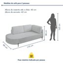 Ver imagem 3 de Sofá Living Orgânico 2 Lugares 175cm Base de Ferro Braço Lado Direito Norten Linho Gelo