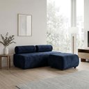 Ver imagem 1 de Sofá 3 Lugares e Puff para Sala Orgânico Nara Base Fixa Suede D03 - D'Rossi