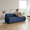 Ver imagem 3 de Sofá 3 Lugares e Puff para Sala Orgânico Nara Base Fixa Suede D03 - D'Rossi