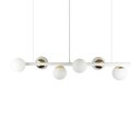Ver imagem 1 de Lustre Figo Branco/dourado - 6 Globos Esfera de Vidro Branco