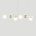 Ver imagem 2 de Lustre Figo Branco/dourado - 6 Globos Esfera de Vidro Branco