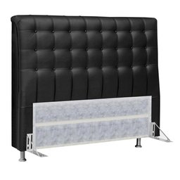 Cabeceira Casal King 195cm Ana Para Cama Box Corino Preto - 1