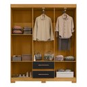 Ver imagem 4 de Guarda-Roupa Casal com 6 Portas e 2 Gavetas 150cm Multimóveis CR35677 Madeirado/Preto