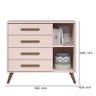 Jogo de Quarto Infantil Q Encanto Retrô com Guarda Roupa e Cômoda Rosa - Qmovi - 5