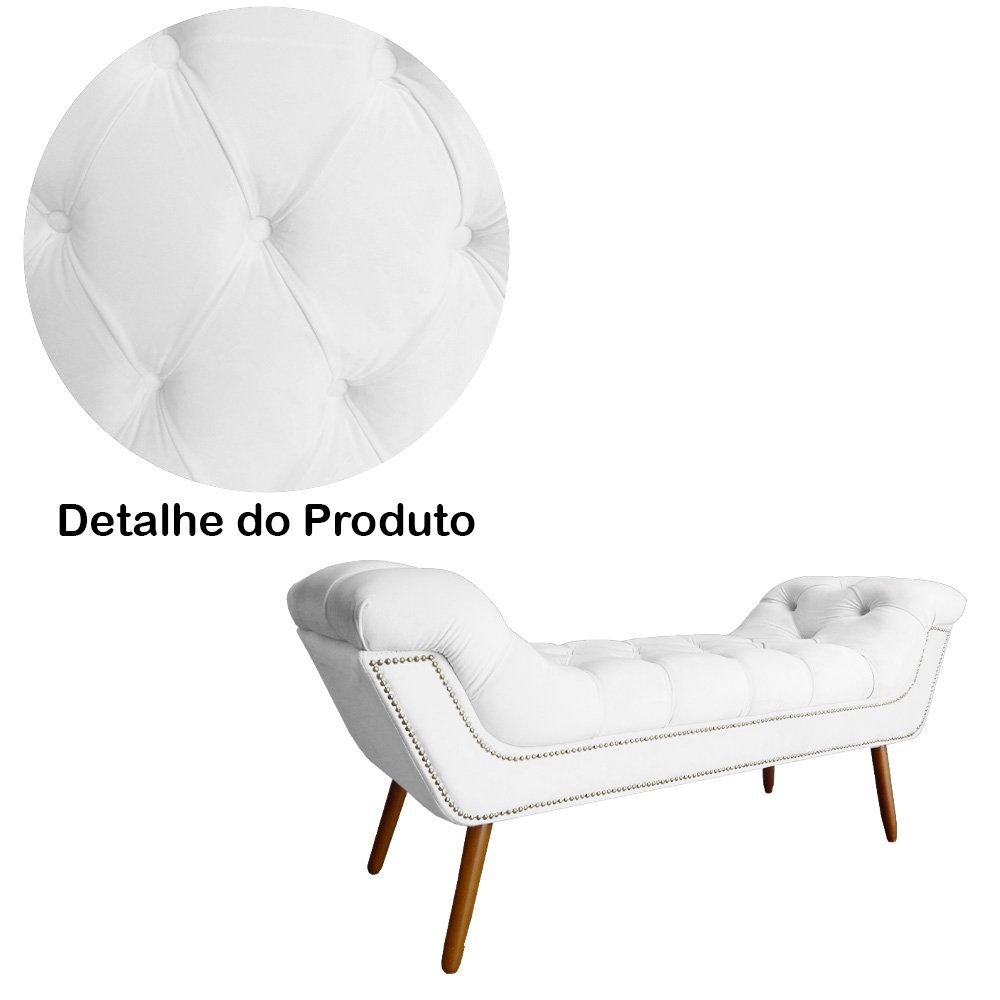 Conjunto Sienna Cabeceira e Recamier Queen 160 Cm Suede Branco - LM DECOR - 5