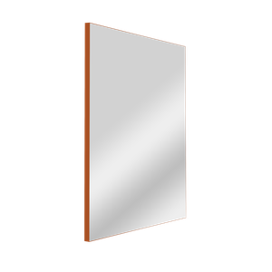 Espelho Retangular 60x90cm Moldura em Couro Caramelo Lyo