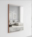 Ver imagem 1 de Espelho Retangular 60x90cm Moldura em Couro Caramelo Lyo