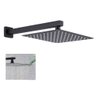 Chuveiro Ducha Inox Preto Fosco 20x20 Quadrado Suporte Parede Luxo Banheiro Piscina Banheira Area - 1
