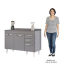 Ver imagem 5 de Balcão Gabinete para Pia 120cm 3 Portas com Tampo Suécia Cinza - Lumil Lumil Móveis