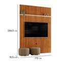 Ver imagem 1 de Painel Piso-Teto New Interlagos para TV 65" 179cm MDP com Prateleira Alta Cinamomo e Off White