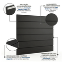 Ver imagem 7 de Kit 14 Placas Autocolante Lambri em MDF 203x60cm Multifuncional Preto Onedoor