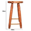 Ver imagem 2 de Kit 2 Banqueta Envernizada de Madeira Maciça 50 Cm de Altura Tamborete Cadeira Casa Restaurante