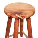 Ver imagem 3 de Kit 2 Banqueta Envernizada de Madeira Maciça 50 Cm de Altura Tamborete Cadeira Casa Restaurante