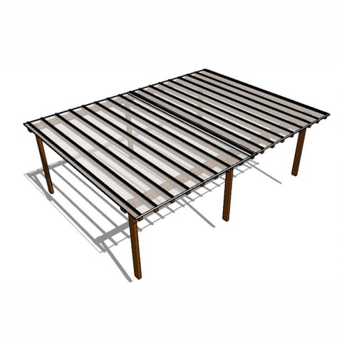 Kit Policarbonato Cristal 4mm 8,00m X 6,00m - Perfis Naturais