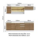 Ver imagem 4 de Armário de Cozinha Completa 240cm Branco Rustic Glamy Madesa 03