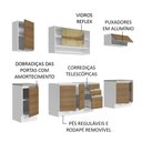 Ver imagem 5 de Armário de Cozinha Completa 240cm Branco Rustic Glamy Madesa 03