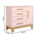 Ver imagem 4 de 4315 - Berco Mini Cama Q Slim Rosa Acetinado (4315.91),4355- Comoda Sap. 1pt/4gav Q Slim Rosa