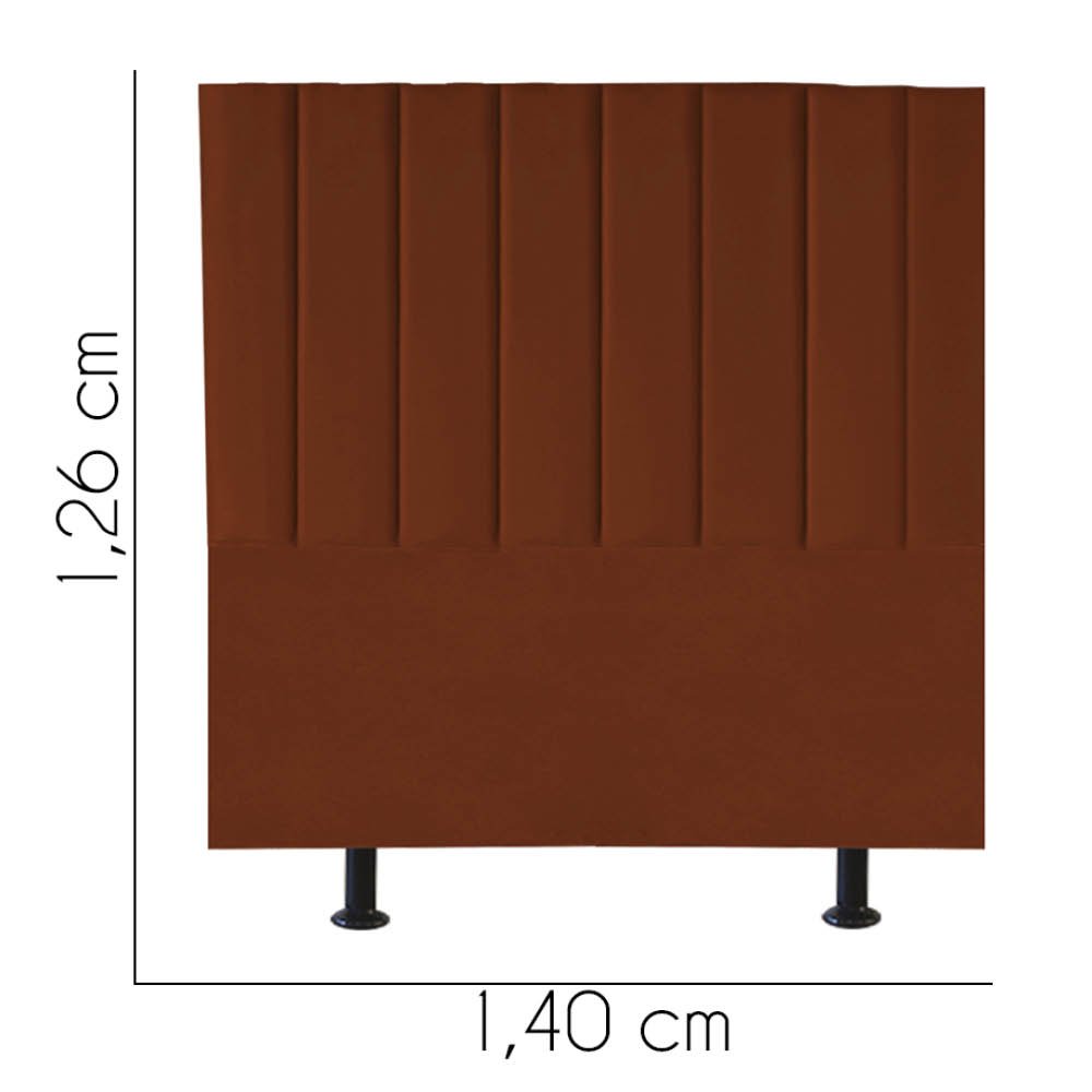 Cabeceira Estofada Carla 140CM Casal Suede Terracota - D A DECOR - 3