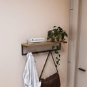 Ver imagem 2 de Prateleira Decorativa com Cabideiro em Metal/mdp Kappesberg Freijo/preto Fosco