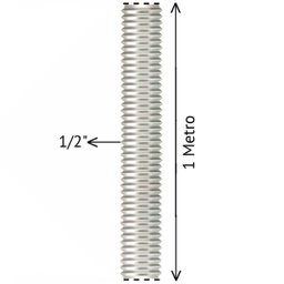 Barra Roscada Zincada Unc Ciser 1/2 X 1mt - 3