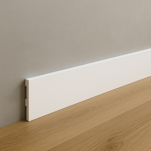 Kit 10 Barras Rodapé Poliestireno 15cm Liso Branco 2m Rm Decor