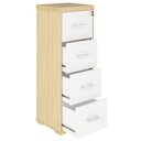 Ver imagem 3 de Armário Multiuso Office Arquivo 4 Gavetas Atria Executiva 132cm A02 Carvalho Branco - Lyam Decor